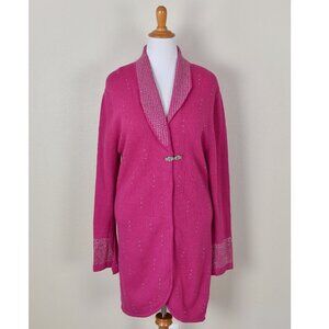 Vintage Todd & Olivia Rhinestone Sweater Cardigan Pink - 16
